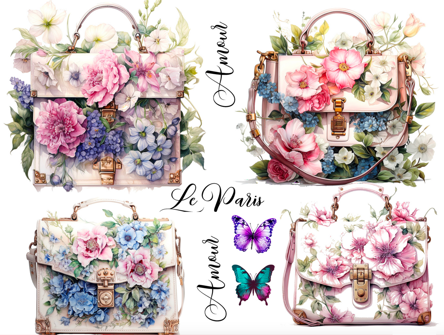 Papel Transfer Mariposas y Carteras 21x30 cms (T006)