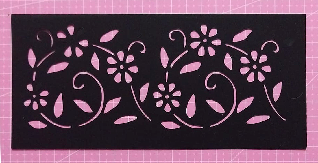 Stencil Flores 20x9 cms (S118)