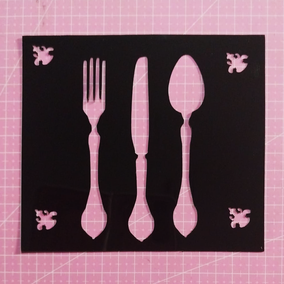 Stencil Cubiertos 15x13 cms (S149)