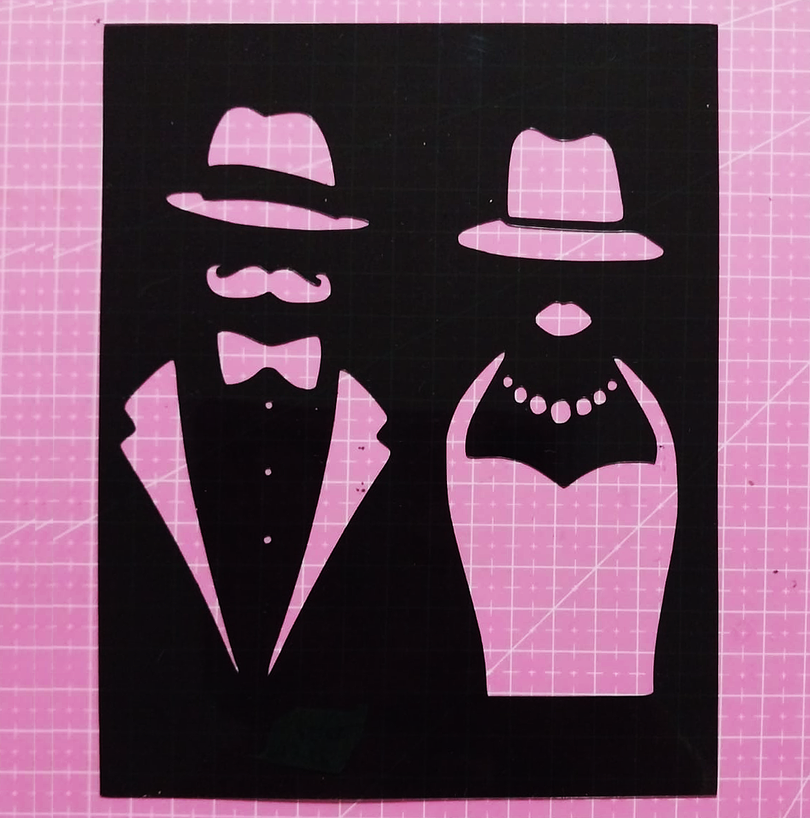 Stencil Pareja Vintage 14x18 cms (S197)