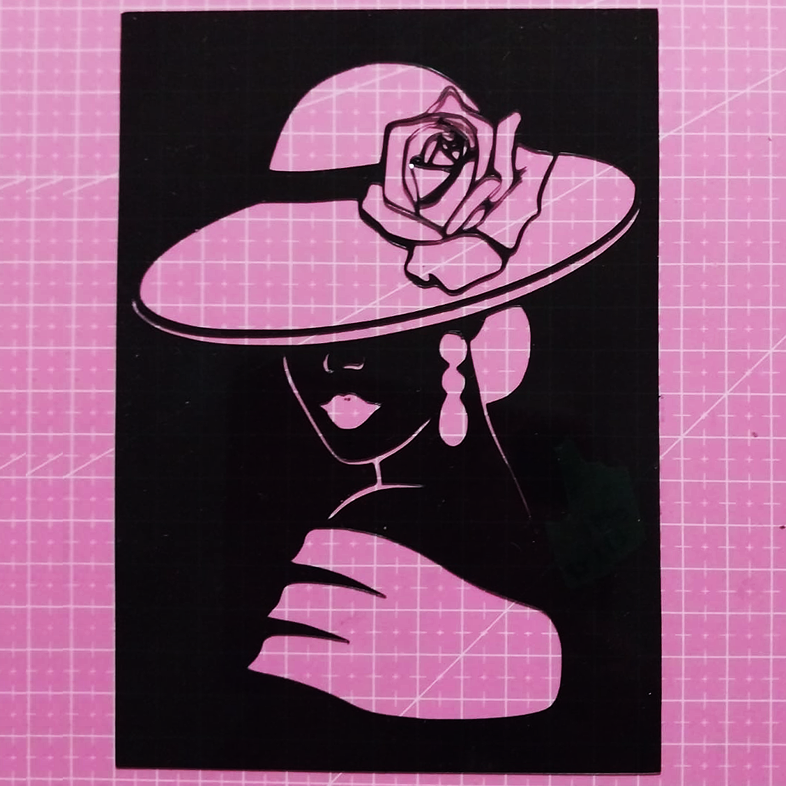 Stencil Mujer Vintage 12x17 cms (S199)