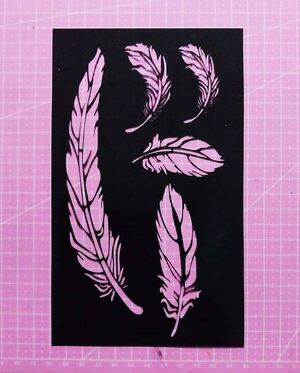 Stencil Plumas 11,5x21 cms (S208)