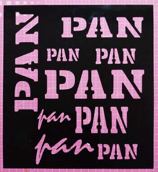 Stencil texto "Pan" 20x25 cms (S221)