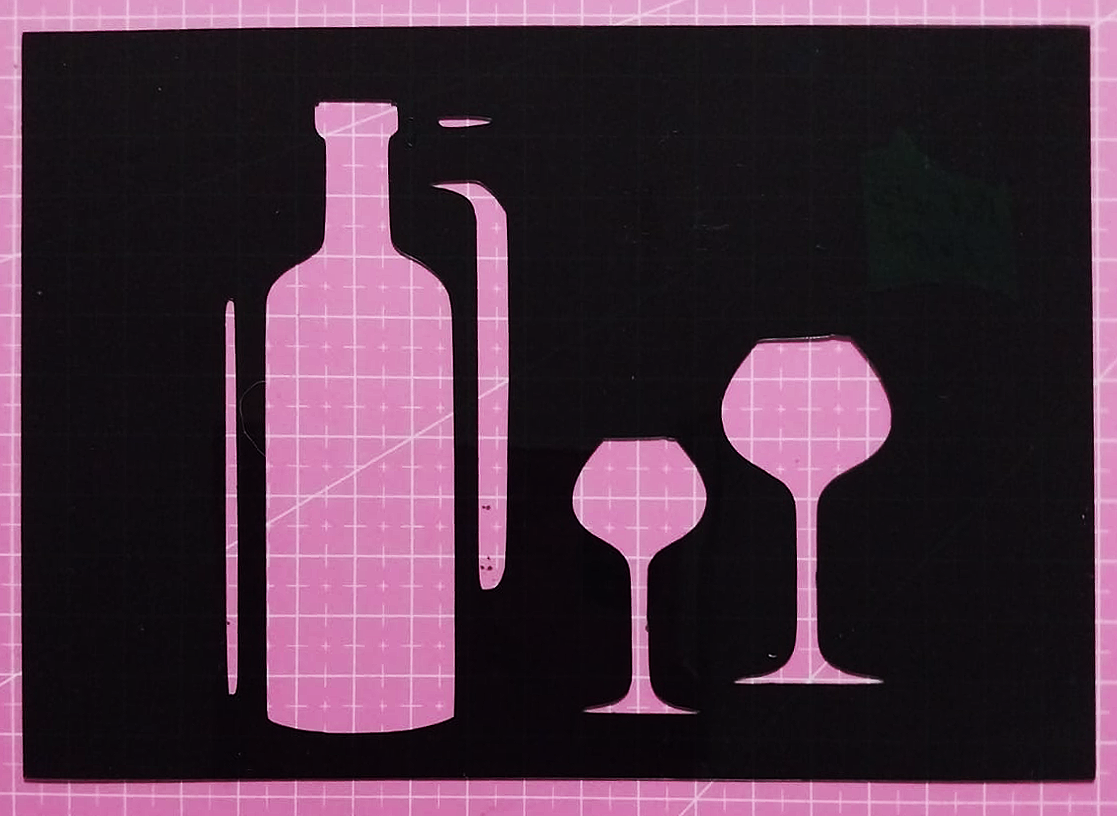 Stencil Botellas y Copas 18,5x12 cms (S224)