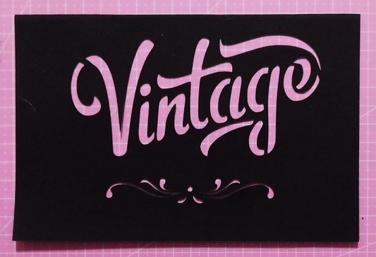 Stencil texto "Vintage" 19x12 cms (S136)