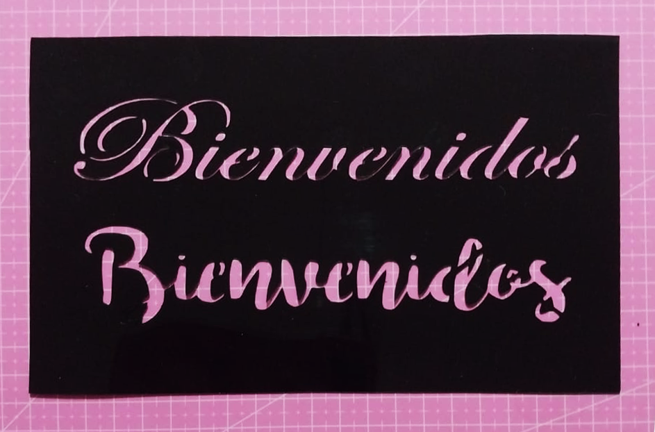 Stencil texto "Bienvenidos" 21x13 cms (S138)